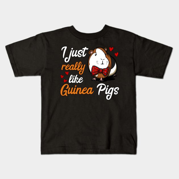 I Just Really Like Guinea Pigs Funny Pet Kids T-Shirt by underheaven